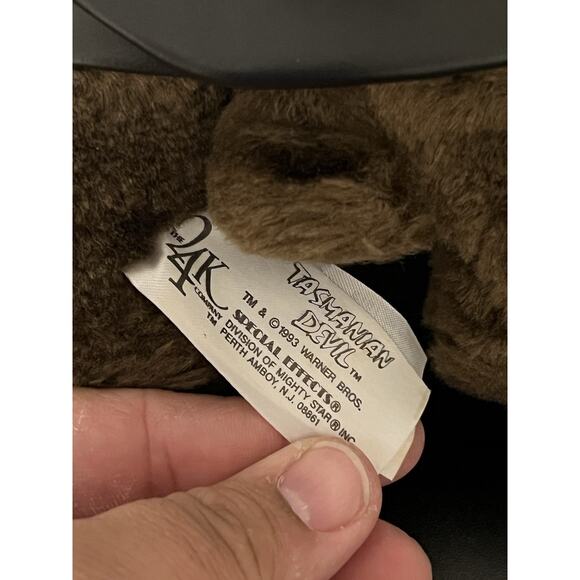 Vtg Tasmanian Devil Taz Biker Plush Looney Tunes 1993 Warner Bros 11.5" - Picture 3 of 8